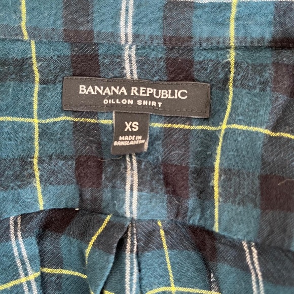 BANANA REPUBLIC DILLON SHIRT XS • BRUSHED COTTON PLAID • RUFFLED CUFF - Picture 8 of 8